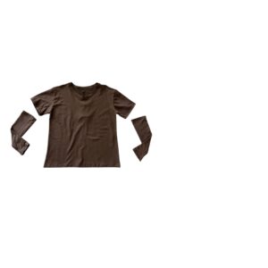 T-Shirt Basic Manicotti Marrone